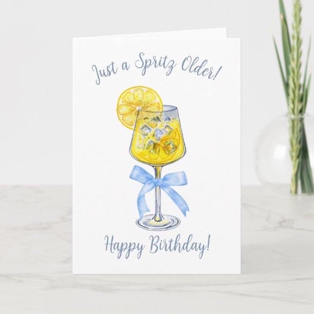 Carte Juste un Spritz plus vieux Limoncello Aquarelle An (Devant)