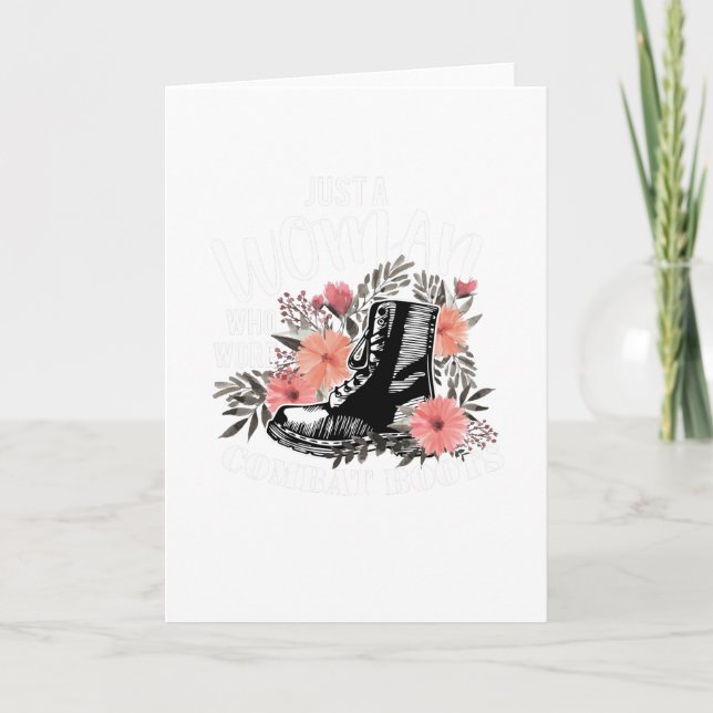 Carte Juste une femme portant des bottes de combat vétér (Devant)