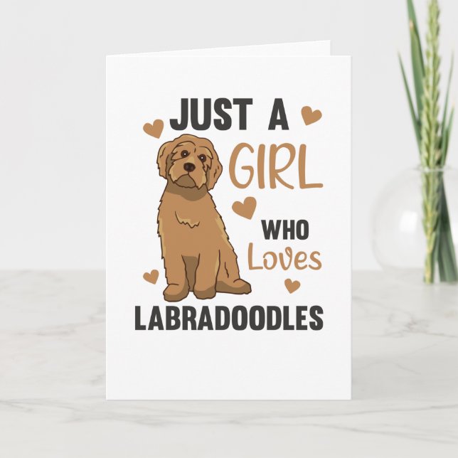 Carte Juste Une Fille Le Labradoodle Aime Les Chiens (Devant)