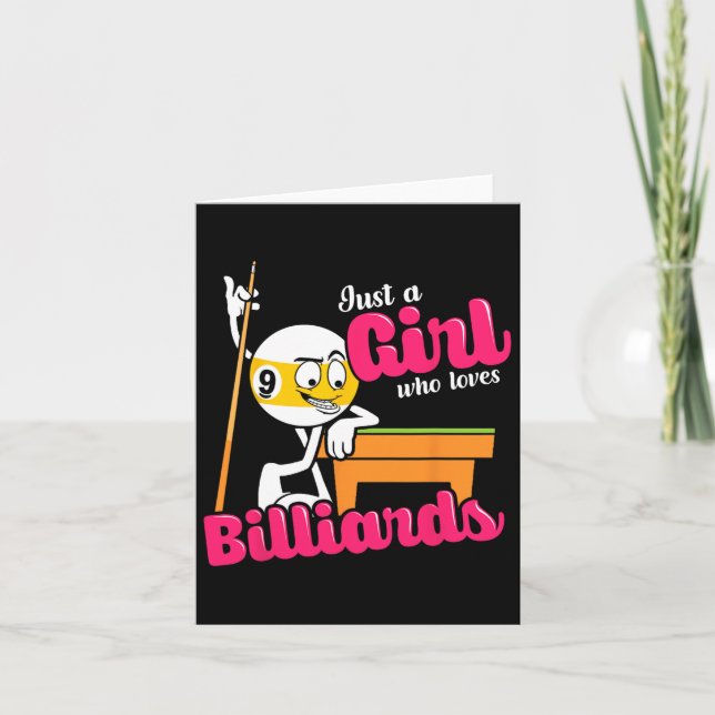 Carte Juste Une Fille Qui Aime Billard Citation Pour Poo (Devant)