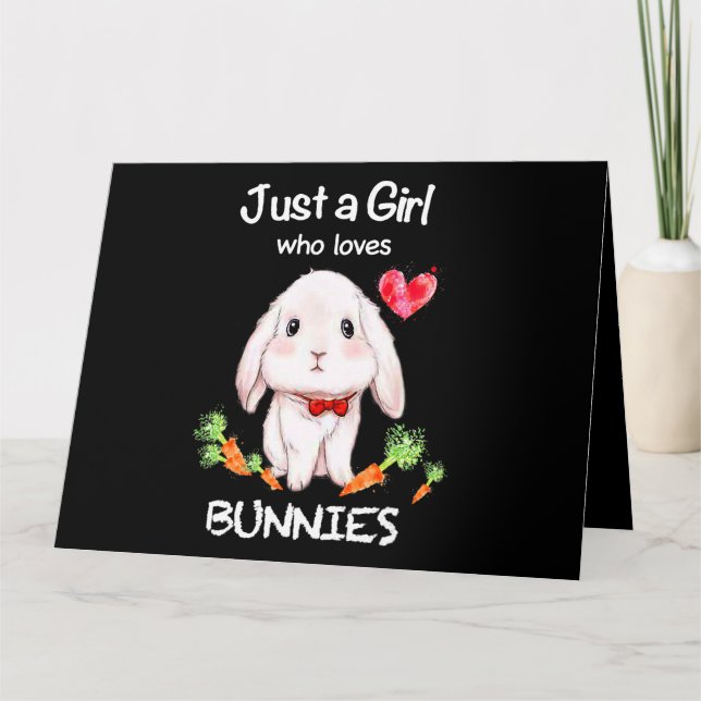 Carte Juste une fille qui aime Bunnies Bunnies Lapins Am (Devant)