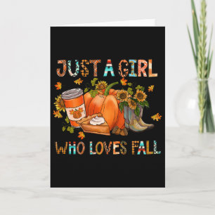 Carte Juste Une Fille Qui Aime Fall Pumpkin Cozy Thanksg