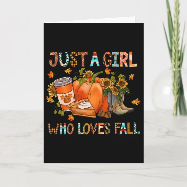 Carte Juste Une Fille Qui Aime Fall Pumpkin Cozy Thanksg (Devant)