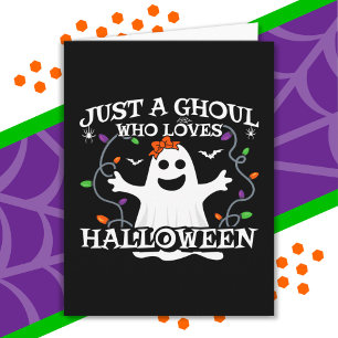 Carte Juste une fille qui aime Halloween drôle Halloween