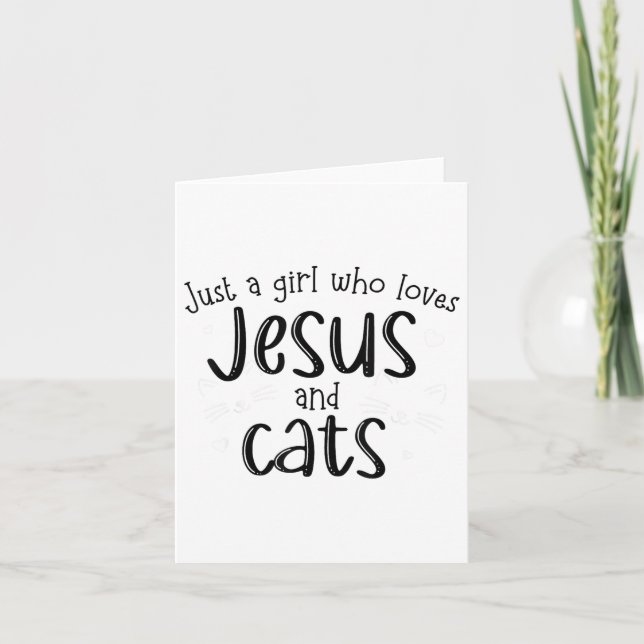 Carte Juste Une Fille Qui Aime Jésus Et Chats Chat Chrét (Devant)
