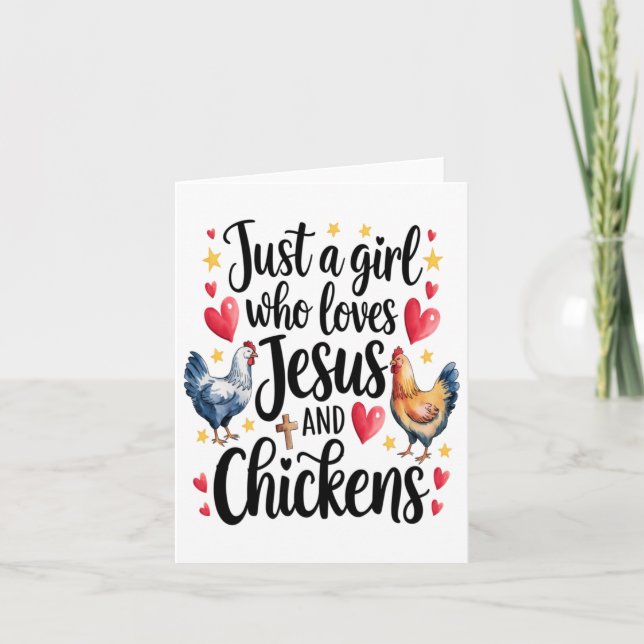 Carte Juste Une Fille Qui Aime Jésus Et Poulet Agritouri (Devant)