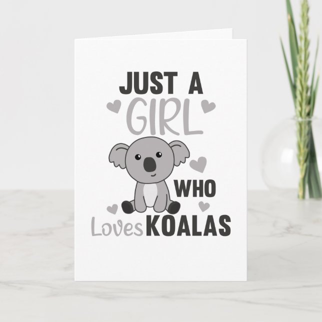 Carte Juste Une Fille Qui Aime Koalas Cute Koala Ours (Devant)