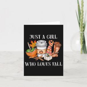 Carte Juste une fille qui aime la tasse à la citrouille 