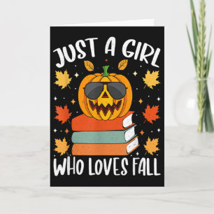 Carte Juste Une Fille Qui Aime L'automne Citrouille Cosy