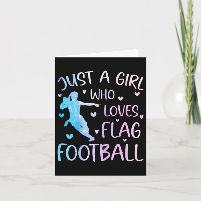 Carte Juste Une Fille Qui Aime Le Flag Football Drôle De (Devant)