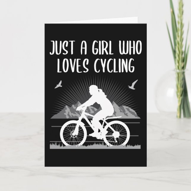Carte Juste Une Fille Qui Aime Le Vélo Vélo Cadeau (Devant)