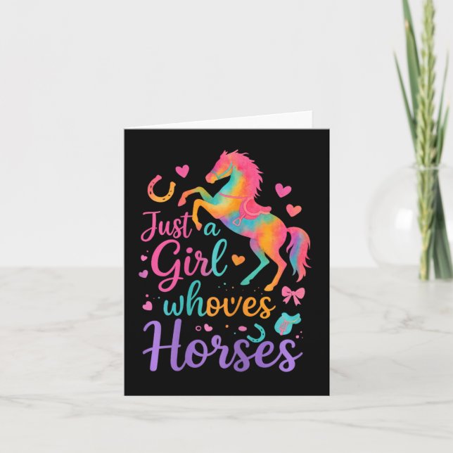 Carte Juste Une Fille Qui Aime Les Chevaux Cadeaux À Che (Devant)