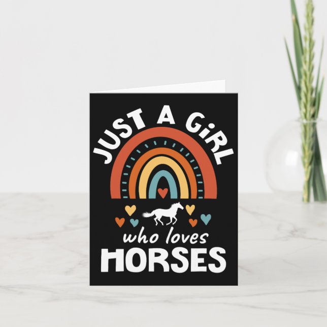 Carte Juste Une Fille Qui Aime Les Chevaux Équitation Éq (Devant)