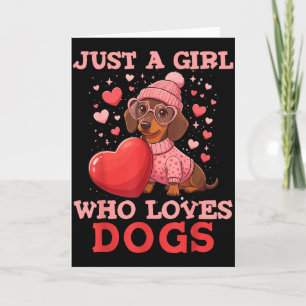 Carte Juste une fille qui aime les chiens Mignon animal