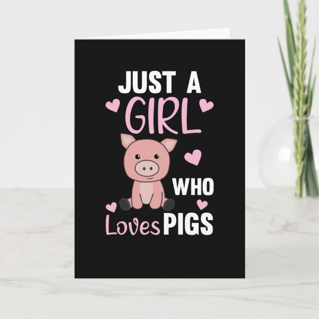 Carte Juste Une Fille Qui Aime Les Cochons Cute Cochon P (Devant)