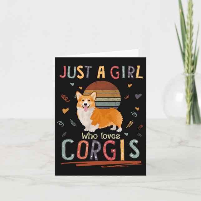 Carte Juste une fille qui aime les Corgis drôle Corgi  (Devant)