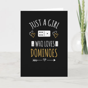 Carte Juste Une Fille Qui Aime Les Dominos Amoureux Joue