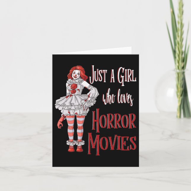 Carte Juste Une Fille Qui Aime Les Films D'Horreur Clown (Devant)