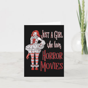 Carte Juste une fille qui aime les films d'horreur Clown