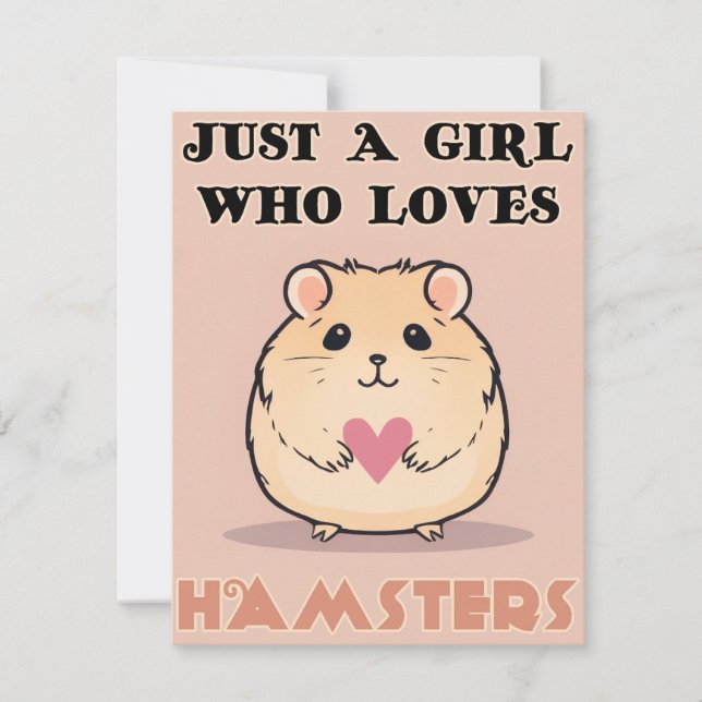 Carte Juste Une Fille Qui Aime Les Hamsters, Les Mignons (Devant)