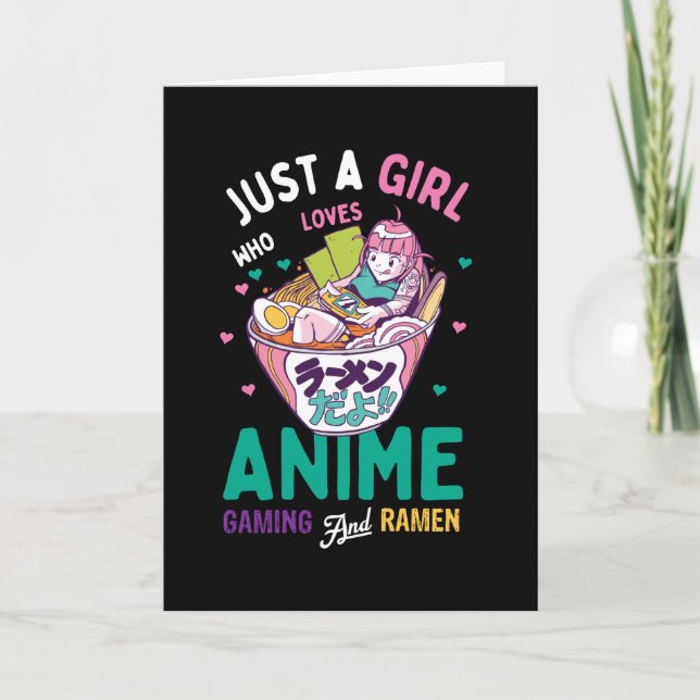 Carte Juste une fille qui aime les jeux d'animation et r (Devant)