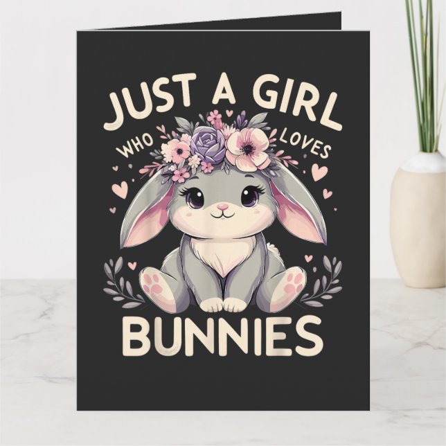 Carte Juste Une Fille Qui Aime Les Lapins (Devant)