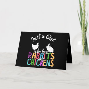 Carte Juste une fille qui aime les lapins et les poulets