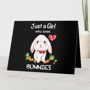Carte Juste une fille qui aime les lapins Lapins Amoureu