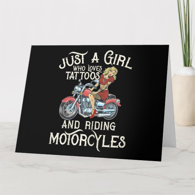 Carte Juste Une Fille Qui Aime Les Motos Drôle Art Gift. (Devant)