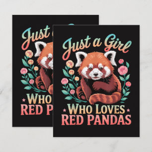 Carte Juste Une Fille Qui Aime Les Pandas Rouges