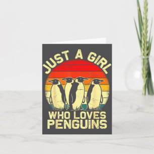 Carte Juste Une Fille Qui Aime Les Pingouins Drôle Lar A
