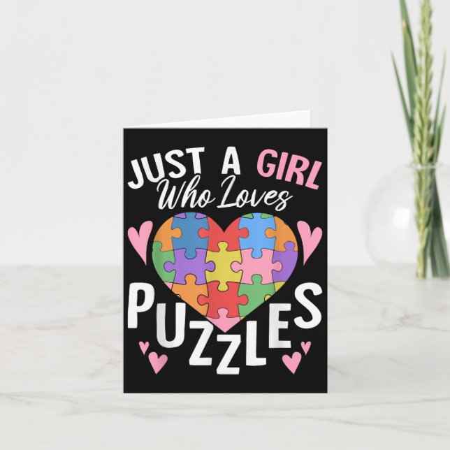 Carte Juste Une Fille Qui Aime Les Puzzles Drôle Puzzle  (Devant)