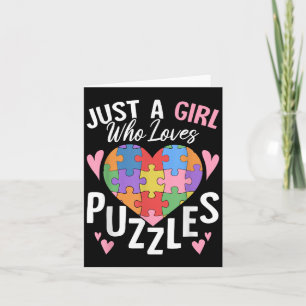 Carte Juste Une Fille Qui Aime Les Puzzles Drôle Puzzle