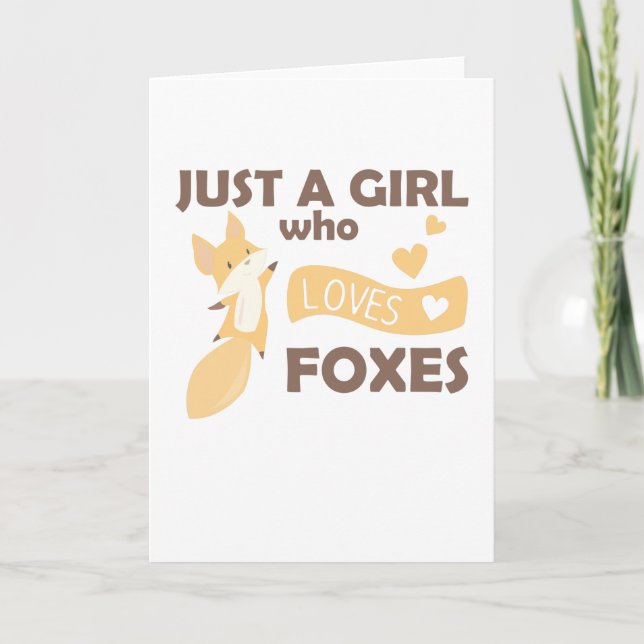 Carte Juste Une Fille Qui Aime Les Renards Coeurs Doux (Devant)