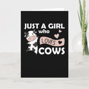 Carte Juste Une Fille Qui Aime Les Vaches Animaux Mignon
