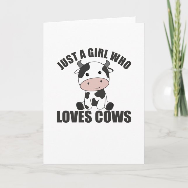 Carte Juste Une Fille Qui Aime Les Vaches Cute Cow Farm (Devant)