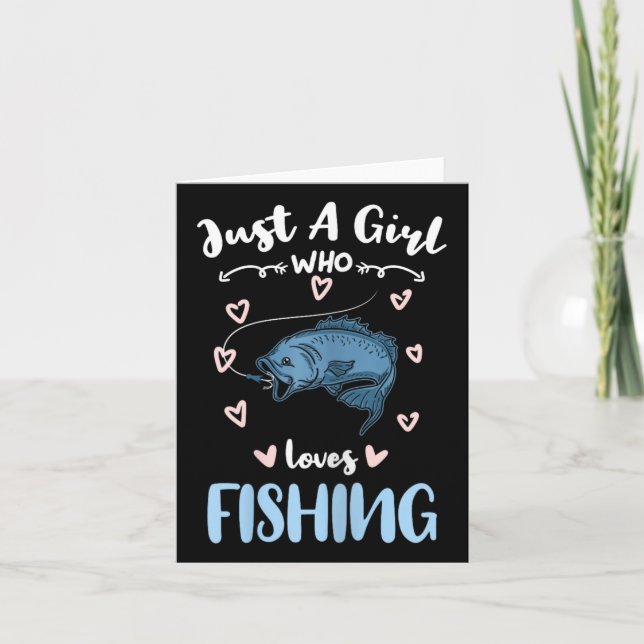 Carte Juste Une Fille Qui Aime Pêcher (Devant)