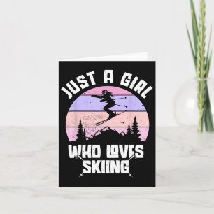 Carte Juste Une Fille Qui Aime Skier Plaisir Sports D'Hi