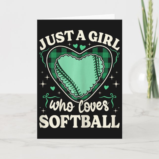 Carte Juste Une Fille Qui Aime Softll Adolescente Enfant (Devant)