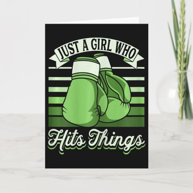 Carte Juste une fille qui frappe des choses Kickboxeuse  (Devant)