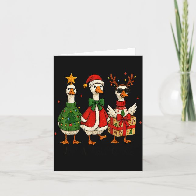 Carte Juste Une Joyeuse Oie Mignonne Santa Joyeux Goosem (Devant)
