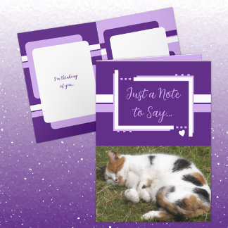 Carte Juste une note pour dire photos de chat blanc viol