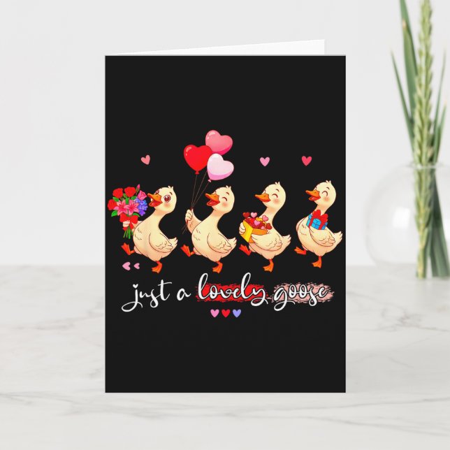 Carte Juste une oie adorable et drôle Squad Valent (Devant)
