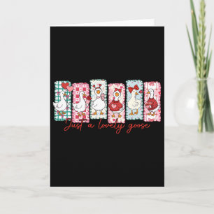 Carte Juste une oie adorable rose mignonne oie Valentin