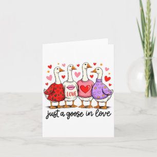 Carte Juste une oie amoureuse Coquette de la Saint-Valen