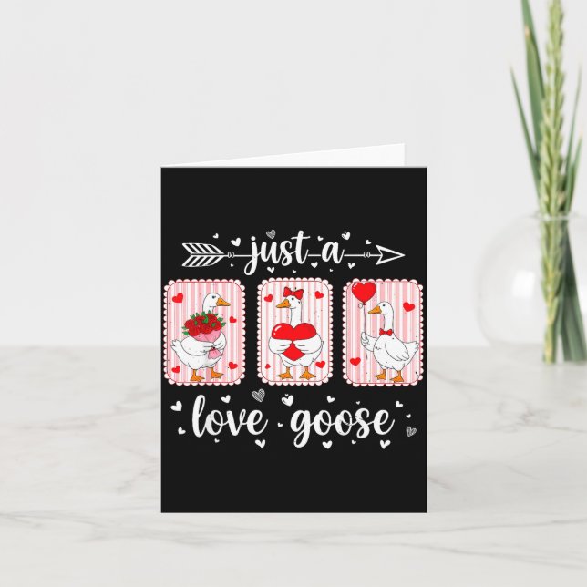 Carte Juste une oie d'amour drôle Saint Valentin Mignonn (Devant)