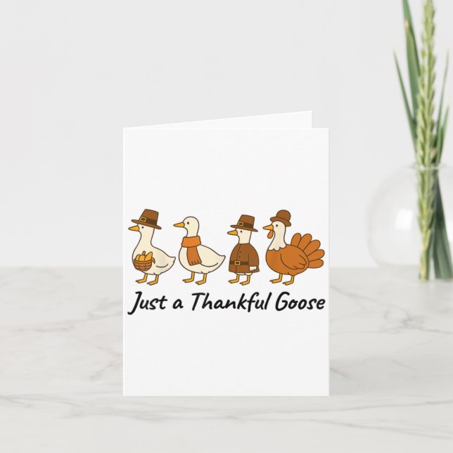 Carte Juste Une Oie Heureuse Drôle Thanksgiving Fall Aut (Devant)