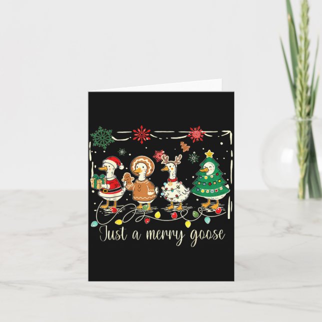 Carte Juste une oie joyeuse drôle d'oie sainte Noël (Devant)