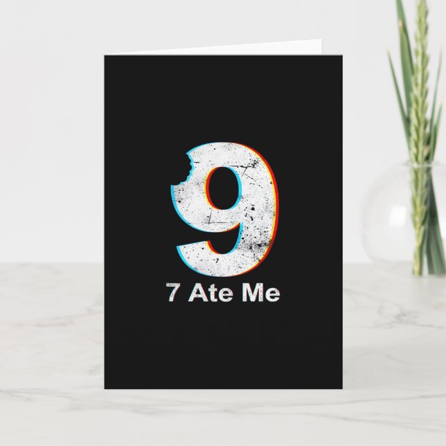 Carte Justice pour 9 Drôle 7 a mangé 9 Blague de maths 6 (Devant)