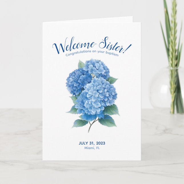 Carte JW Baptism Card, cadeau pour soeurs | Salutation J (Devant)